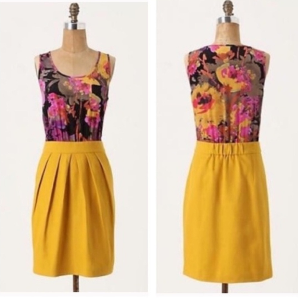 Tabitha Anthropologie Marigold Silk Dress Size 4